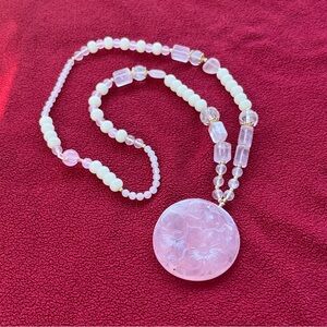 Pink traditional Chinese handmade yingluo necklace